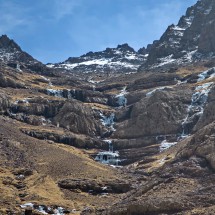 Ice in the northern valley below Toubkal